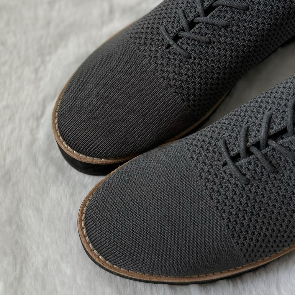 EILEEN FISHER 10 Eddy Knit Platform Oxford Loafers in Graphite Grey • Eddy 2 - Picture 5 of 15